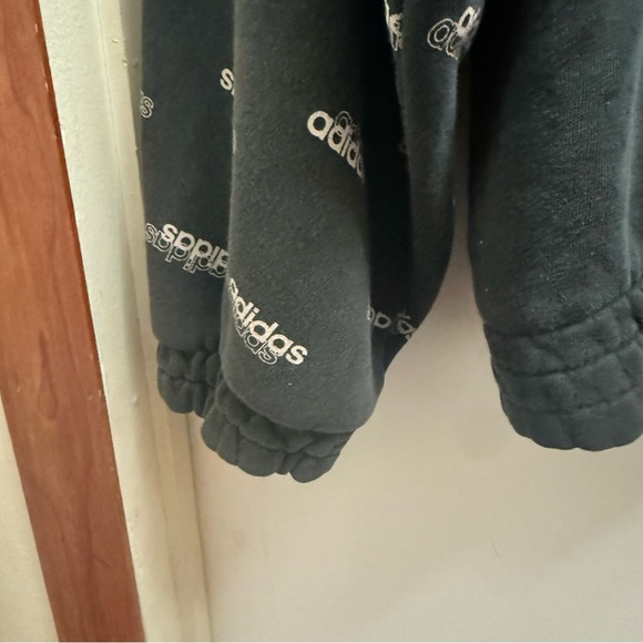 Adidas Charcoal Sweatshirt with Logo Sleeves - Picture 4 of 5